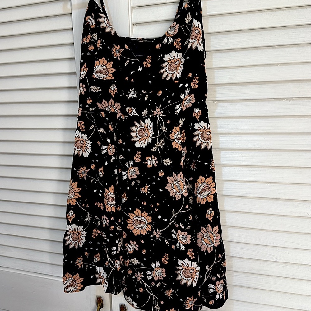 American Eagle Outfitters Pink & Black Floral Paisley Skater Dress Womens 4